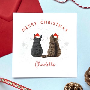 Carte de Noël personnalisée Choisissez les chats | Pour elle, lui, fille, petite-fille, soeur, ami, nièce, fille, épouse, petite amie, fils, garçon