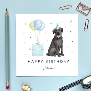 Carte d'anniversaire personnalisée Labrador noir | Pour lui, frère, petit-fils, père, fils, oncle, mari, petit ami, grand-père, neveu, garçon