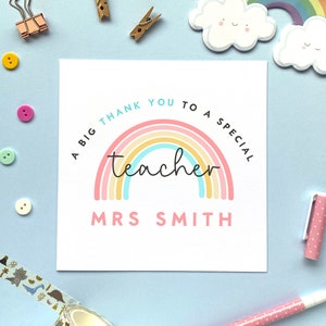 carte de remerciements personnalisée pour professeur | Aide-enseignante, Proviseure, Maternelle, École primaire, École secondaire, Enseignante, Mme, Mlle