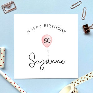 carte personnalisée pour 50e anniversaire | 50 ans aujourd'hui, anniversaire marquant, joyeux 50e anniversaire, fille, petite-fille, nièce, soeur, ami