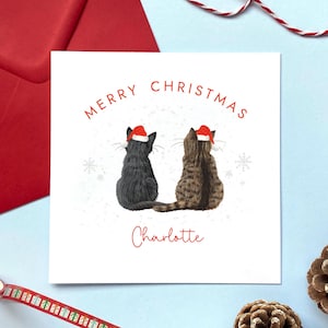 Personalisierte Wählen Sie die Katzen Weihnachtskarte | Für Sie, Ihn, Tochter, Enkelin, Schwester, Freund, Nichte, Mädchen, Ehefrau, Freundin, Sohn, Junge