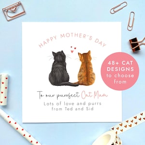 Personalised Choose the Cats Mother's Day Card, From Two Cats, For Cat Mum, Mom, Mam, Mummy, Mommy, Kittens, Tabby, Ragdoll, Ginger, Black
