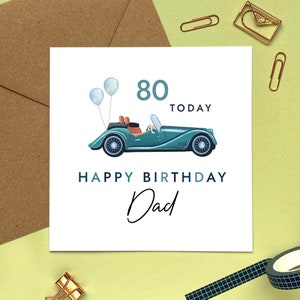 Personalisierte Oldtimer Geburtstagskarte für jedes Alter | Für Ihn, Mann, Papa, Opa, Opa, Onkel, Ehemann, Freund | 50er 60er 70er 80er 90er