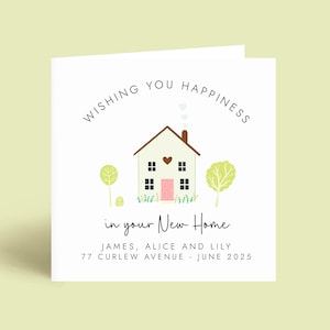 Carte personnalisée pour nouvelle maison - Cadeau Just Move, Félicitations pour votre nouvelle maison, Joyeux déménagement, Pour couple, Pour amis, Prénoms personnalisés