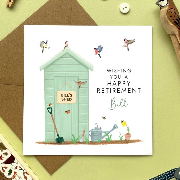 Personalised Garden Retirement Card | For Him, Man, Dad, Grandad, Grandpa, Brother, Uncle, Male Colleague, Coworker, Boss, Elderly Gentleman