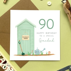 Personalised Garden Shed Birthday Card for Him | Grandad, Dad, Grandpa, Uncle, Brother, Brother in Law, Husband | 60th 70th 80th 90th