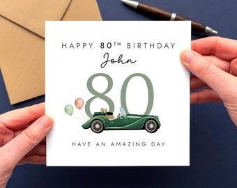 Personalised 80th Birthday Card for Him | 80 Bday Card for Man | Friend, Husband, Uncle, Brother in Law, Grandad, Grandpa, Dad