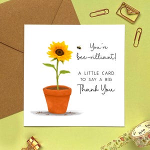 Personalisierte Sonnenblume Dankeskarte | Für Freund, Nachbar, Krankenschwester, Arzt, Tierärzte, Danke, Wertschätzung, Geburtstag, Hochzeit, einfach nur so
