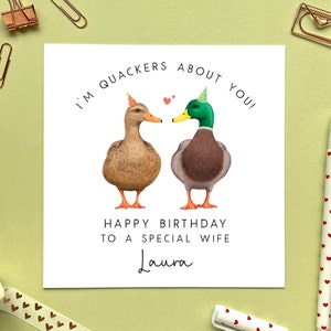 Personalised Duck Couple Birthday Card For Husband, Wife, Partner, Fiancé, Fiancée, Boyfriend, Girlfriend Gay, Unisex Him, Her image 2