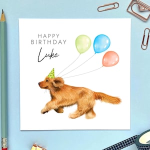 Carte d'anniversaire personnalisée de chien cocker | Pour lui, Garçon, Papa, Fils, Petit-fils, Neveu, Mari, Beau-frère, Petit ami, Homme