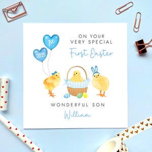 Personalisierte erste Osterkarte für Sohn, Junge, Enkel, Patensohn, Neffe, Bruder, Baby, Cousin, Urenkel, Kind, Babys 1.Ostern 2025