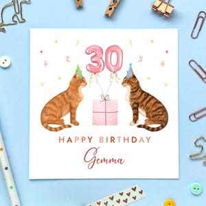 Personalised Choose the Cats Birthday Card for Her, Girl, Daughter, Granddaughter, Niece, Girlfriend Friend 18th 21st 30th 40th 50th Any Age