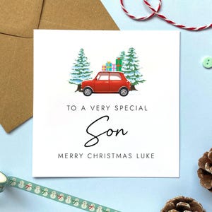 Personalised Christmas Card for Son | Him, Man, Male, Dad, Grandad, Great Grandpa, Son, Grandson, Cousin, Uncle, Husband, Brother in Law