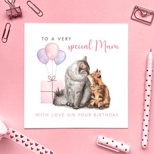 Carte d'anniversaire personnalisée chats pour maman, maman, maman, maman, grand-mère, grand-mère, grand-mère, grand-mère, 40e 50e 60e 70e 80e tout âge