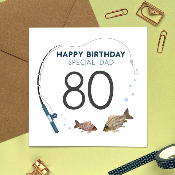 Personalised Fishing Birthday Card for Him Dad Son - Etsy