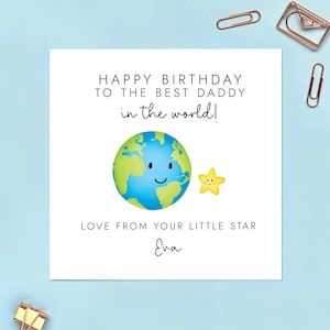 Carte d'anniversaire du meilleur papa du monde pour enfant, enfants, bébé, enfants, pour papa, papa, grand-père, grand-père, arrière-grand-père, grand-père, papa