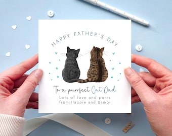 Personalised Cats Father's Day Card for Cat Dad | Fathers Day Card from the Cat | 80+ Designs
