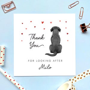 Personalisierte Dankeschön-Karte für Hunde, Tierärzte, Tiersitter, Freund, Nachbar, Pflege von Haustier, Danke für die Pflege des Haustiers, Personalisiert, Danksagungen
