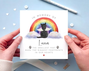Personalised Any Breed Cat Sympathy Card | Sorry for your Loss, Thinking of You, Pet Memorial, Bereavement, Condolences, Rainbow Bridge
