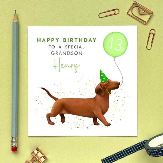 Biglietto di compleanno personalizzato per cani salsiccia / - Etsy Italia
