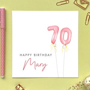 Personalisierte 70er Geburtstagskarte für Sie | Dame, Freundin, Mama, Tante, Patin, Schwägerin, Nachbarin, Kollegin, Oma, Oma