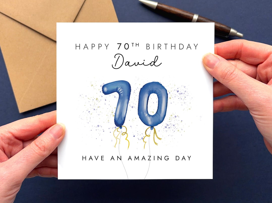 Personalised 70th Birthday Card for Man | 70 Birthday Card for Him ...