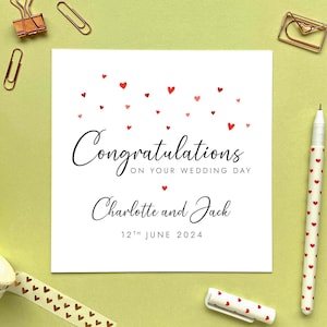 Carte personnalisée de félicitations pour votre mariage | Pour couple, amis, fille, gendre, soeur, frère, mariés, M. et Mme