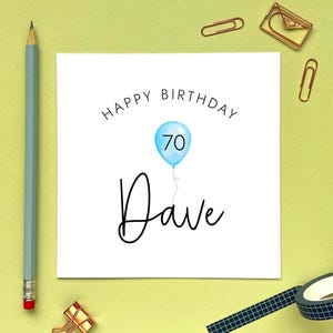 Personalisierte 70er Geburtstagskarte | 70 Today, runder Geburtstag, alles Gute zum 70. Geburtstag, für ihn, den Mann, den Freund, Papa, den Ehemann, Bruder, Onkel