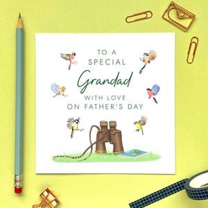 Carte d'observation des oiseaux pour la fête des pères pour grand-père, grand-père, papa, arrière-grand-père, papa, grand-père, bampa, oiseaux du jardin, ornithologue amateur, spécial