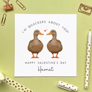 Personalised Duck Valentine's Day Card For Him, Her, Husband, Wife, Partner, Fiancé, Fiancée, Boyfriend, Girlfriend Gay, Unisex Female & Female