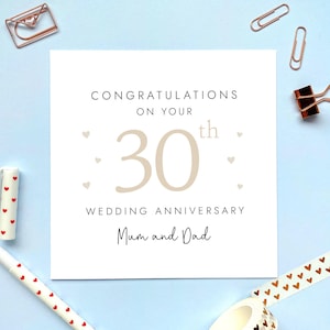 Carte d'anniversaire de mariage pour parents, personnalisée, avec enveloppe perlée, couple, papa, maman, grands-parents, amis, spéciale, personnalisée