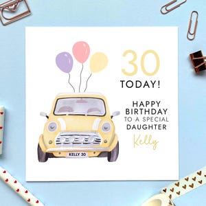 Carte d'anniversaire crème personnalisée pour tous les âges | Pour elle, fille, fille, petite-fille, nièce, tante | 21 30 40 50