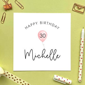 Personalisierte 30. Geburtstagskarte | 30 Today, Meilenstein Geburtstag, alles Gute zum 30. Geburtstag, für Sie, Tochter, Enkelin, Nichte, Schwester, Freundin