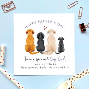 Custom Dogs Father's Day Card, From the Dogs, for Dog Dad, Husband ...