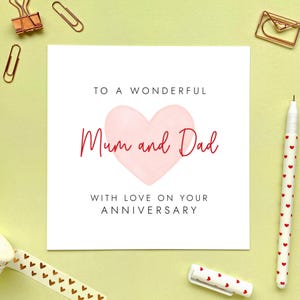 Jubiläumskarte für Mama und Papa, Eltern, spezieller Hochzeitstag, individuell, einzigartig, Glückwünsche, 10.20.30.40