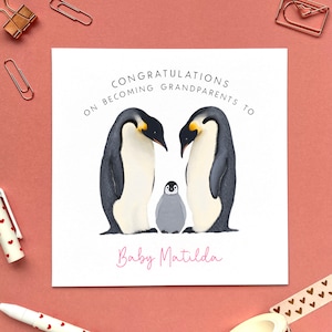 Carte personnalisée de félicitations pour nouveaux grands-parents | Nouvelle petite-fille, nouvelle petite fille | RÉF : NB018