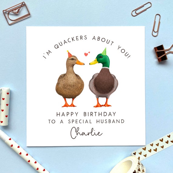 Duck Personalised Birthday Greetings Card 