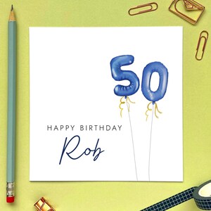 Carte 50e anniversaire personnalisée pour lui | Homme, oncle, beau-frère, père, mari, fils, petit-fils, neveu, petit ami, cousin, collègue