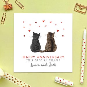 Personalised Choose the Cats Anniversary Card for Couple, Friends, Daughter, Son in Law, Grandson, Granddaughter, Brother, Sister, Wedding