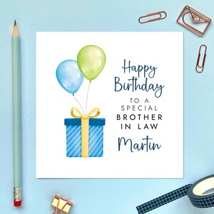 Carte d'anniversaire pour beau-frère, personnalisée, nom, lui, homme, beau-frère, sur mesure, garçon, homme, 21-30 40 40 50 60