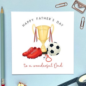 Fußball Vatertagskarte für Papa, Daddy, Dada, Opa, Opa, Pops, Grampy, Grampa, Bampa, Urgroßvater, Footie Fan, Sport