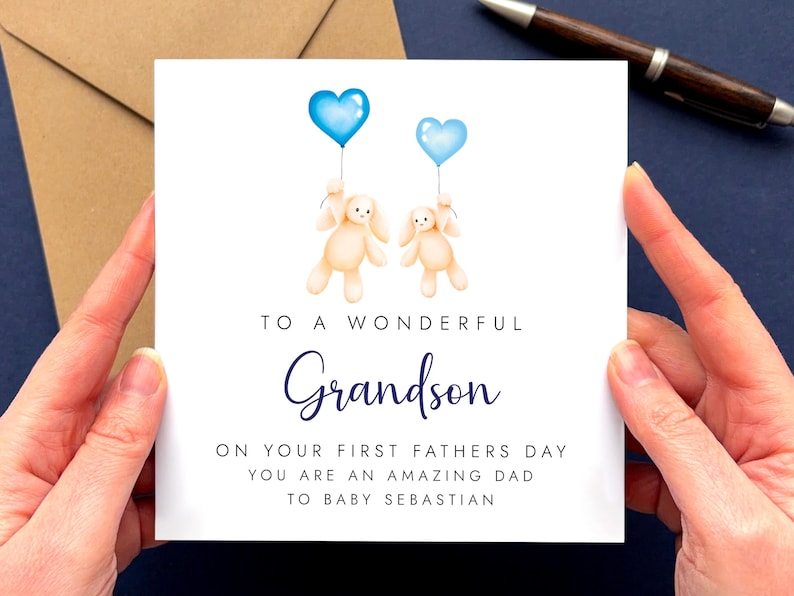 Personalised 1st Father's Day Card for Grandson