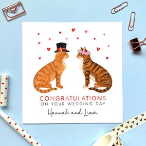 Carte de mariage personnalisée Choisissez les chats de M. et Mme | Je viens de vous marier, félicitations pour couple, amis, fille, gendre, famille