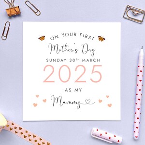 Carte Première fête des mères personnalisée en format momie | Nouvelle maman, Maman, maman, fille, nièce, dès l'âge de bébé, nouveau-né, épouse, partenaire, ami, 2025