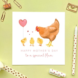 Carte personnalisée de fête des mères au poulet pour maman, maman, maman, maman, maman, maman, mère, arrière-grand-mère, grand-mère, grand-mère, grand-mère, grand-mère