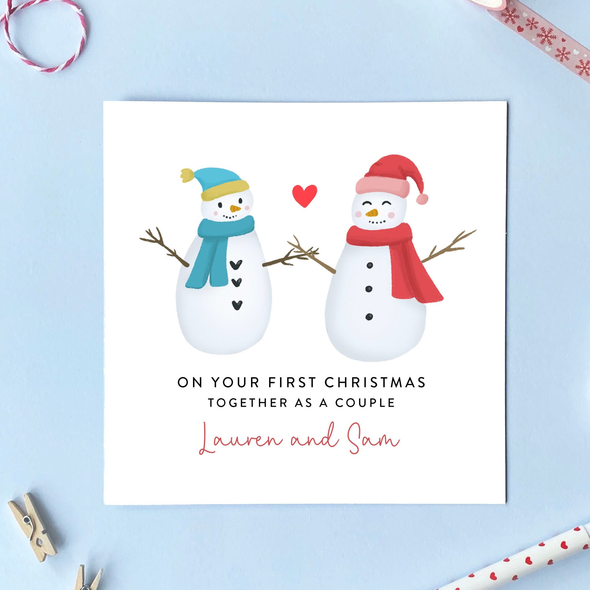 Personalised Couple Christmas Card First Christmas Together Etsy