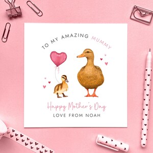 Personalisierte Enten Muttertagskarte | Für eine besondere Mama, Mom, Mam | Mama, Mama, Mama | Von Baby, Sohn, Tochter