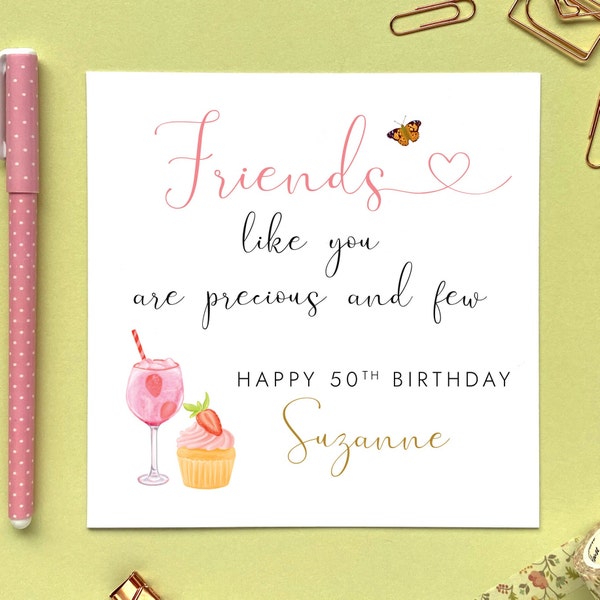 Personalised Birthday Card for Friend | For Her, Special Friends, Bestie, BFF | 30th, 40th, 50th, 60th, 70th - Any Age