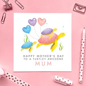 Personalisierte Schildkröte Muttertagskarte für Mama | Mama, Mama, Mammy, Mummy, Mom, vom Baby, Kind, zwei Kinder, Kids, Sohn, Tochter, Junge