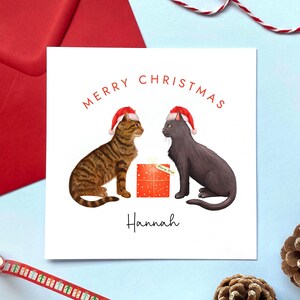 Personalisierte Wählen Sie die Katzen Weihnachtskarte | Für Ihn, Sie, Mann, Frau, Freundin, Freund, Bruder, Schwester, Tochter, Nichte